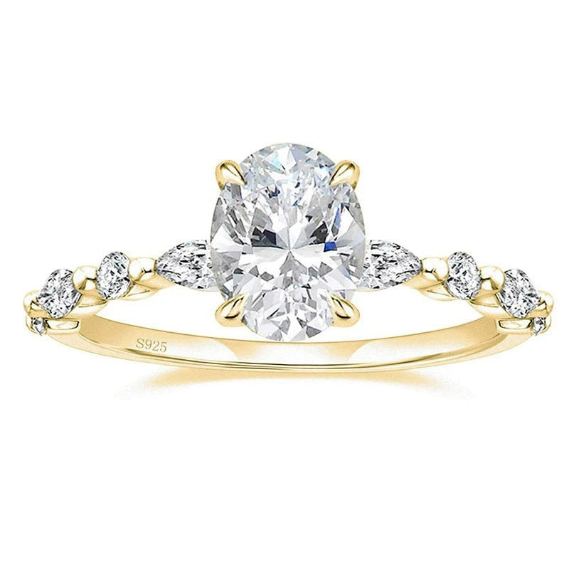 Oval Zircon Engagement Ring – image 6