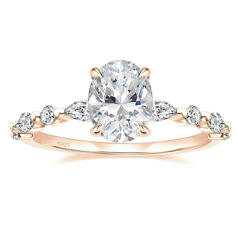 Oval Zircon Engagement Ring – image 7