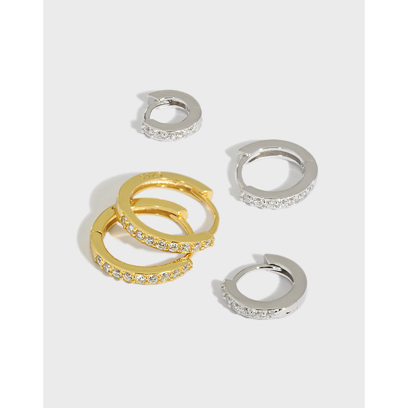 Pavé CZ Huggie Hoop Earrings