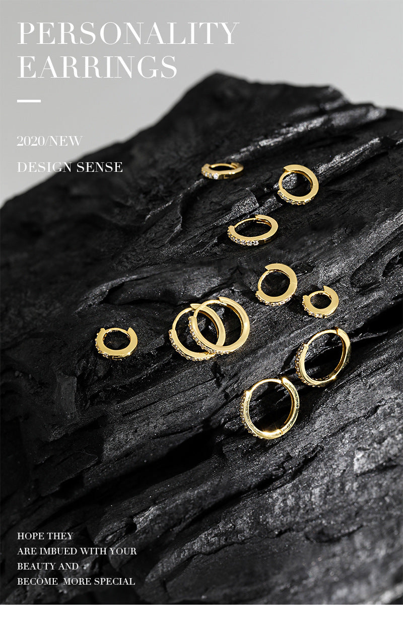 Pavé CZ Huggie Hoop Earrings – image 4