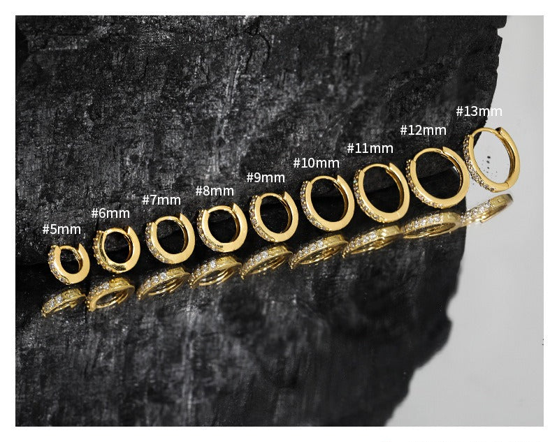 Pavé CZ Huggie Hoop Earrings – image 5