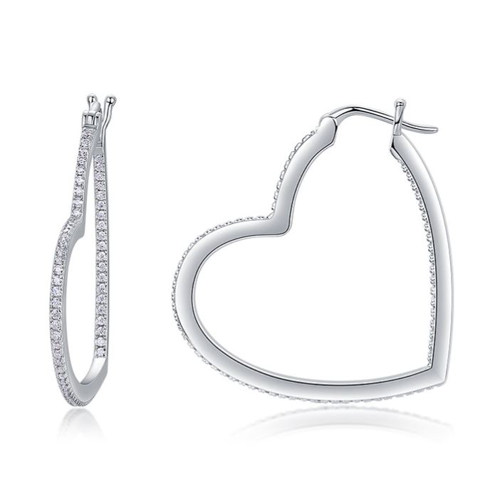 Pavé Heart-Shaped Moissanite Earrings