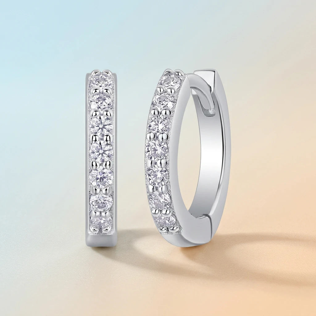 Pavé Moissanite Huggie Earrings