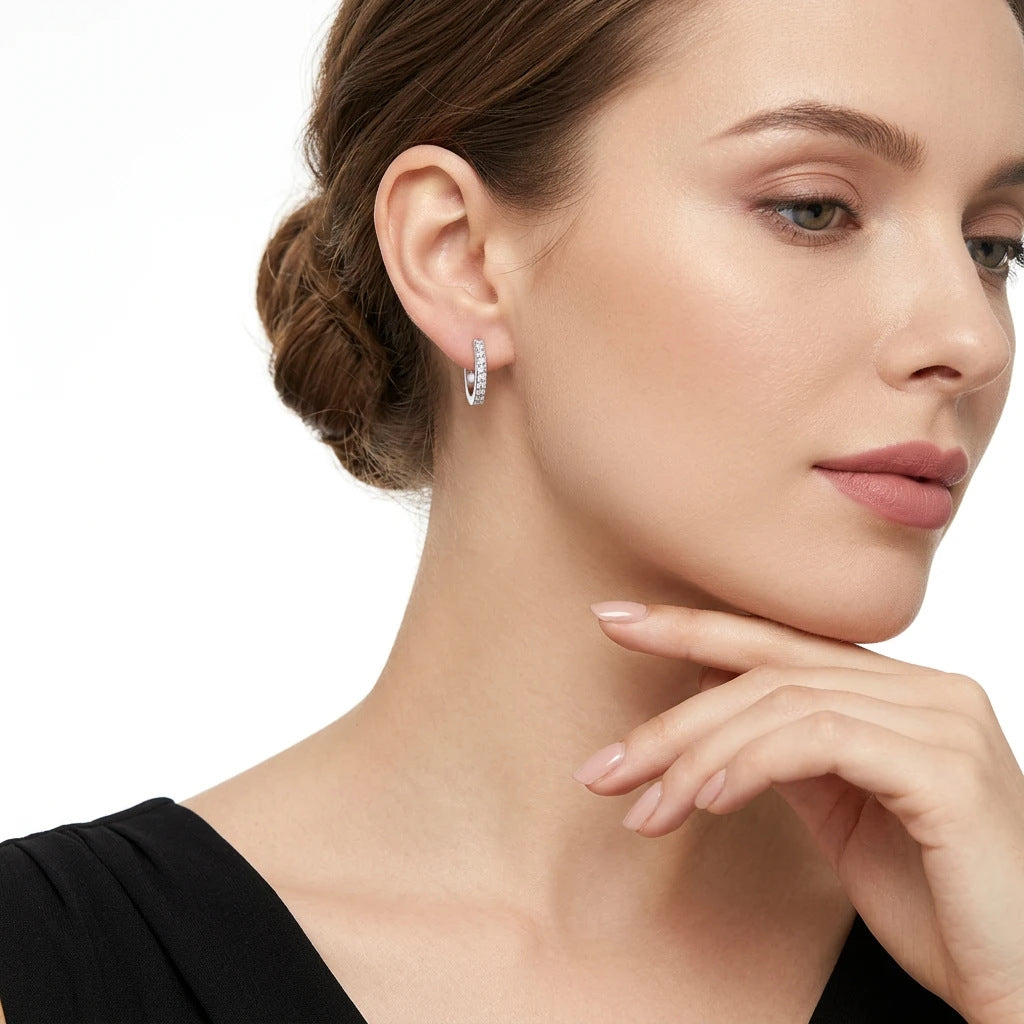 Pavé Moissanite Huggie Earrings – wholesale moissanite jewelry