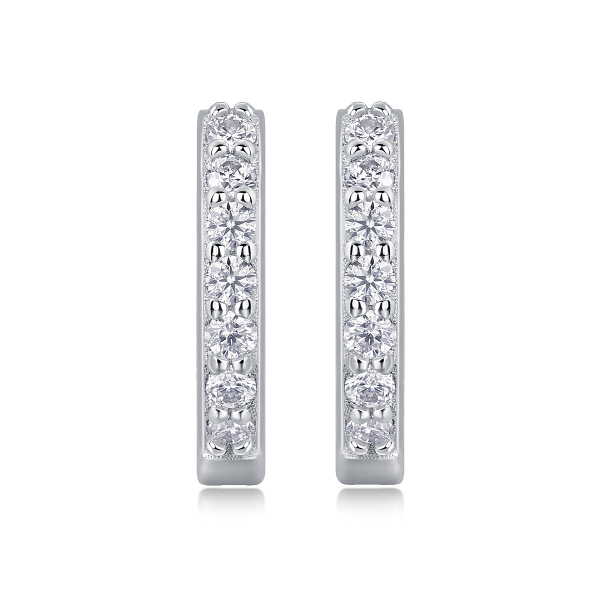 Pavé Moissanite Huggie Earrings – detail view 3