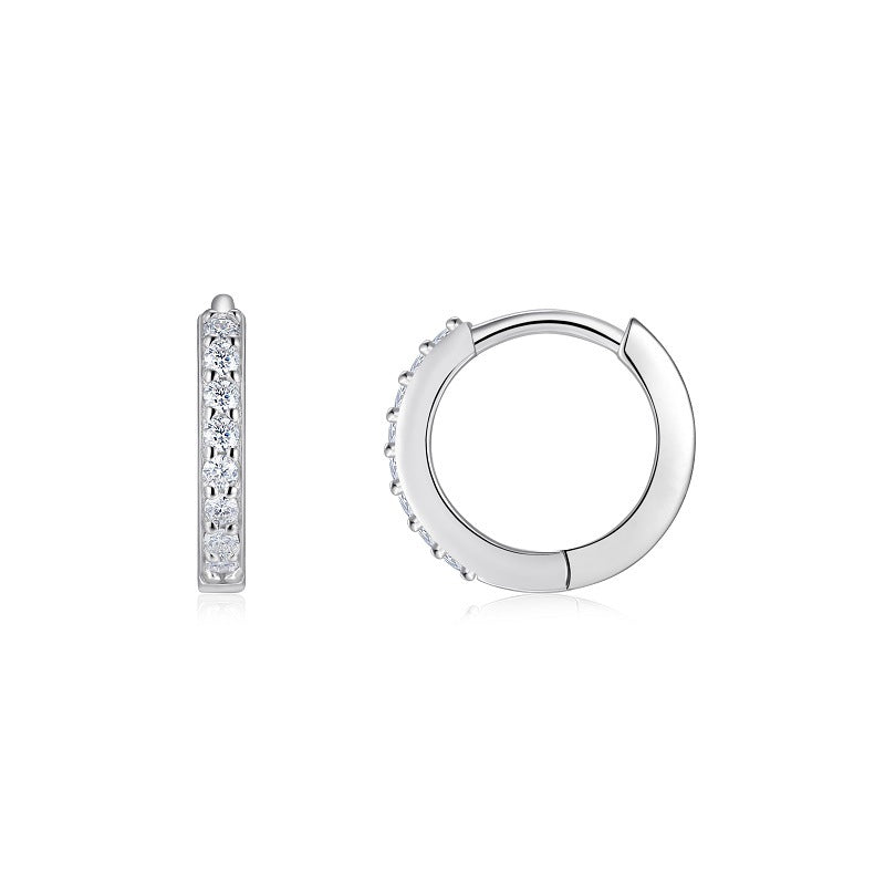 Pavé Moissanite Huggie Earrings – image 7