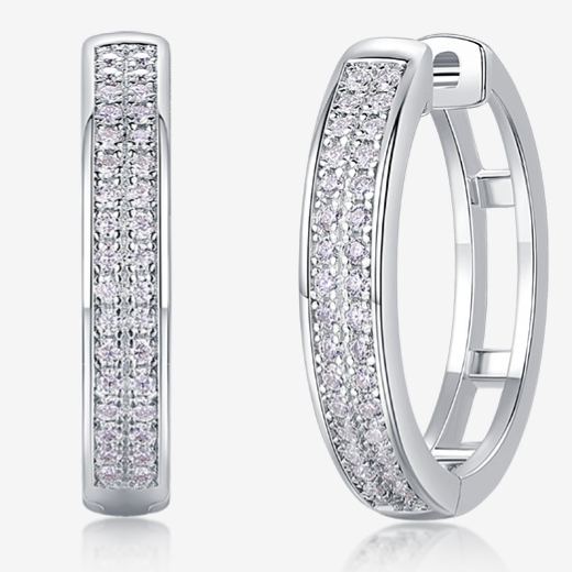 Pavé Moissanite Huggie Earrings – image 8