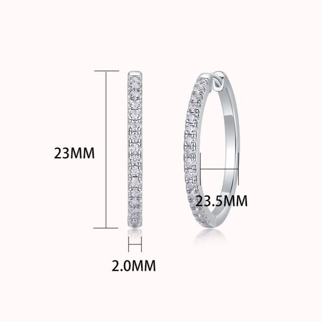Pavé Moissanite Large Hoop Earrings – detail view 3