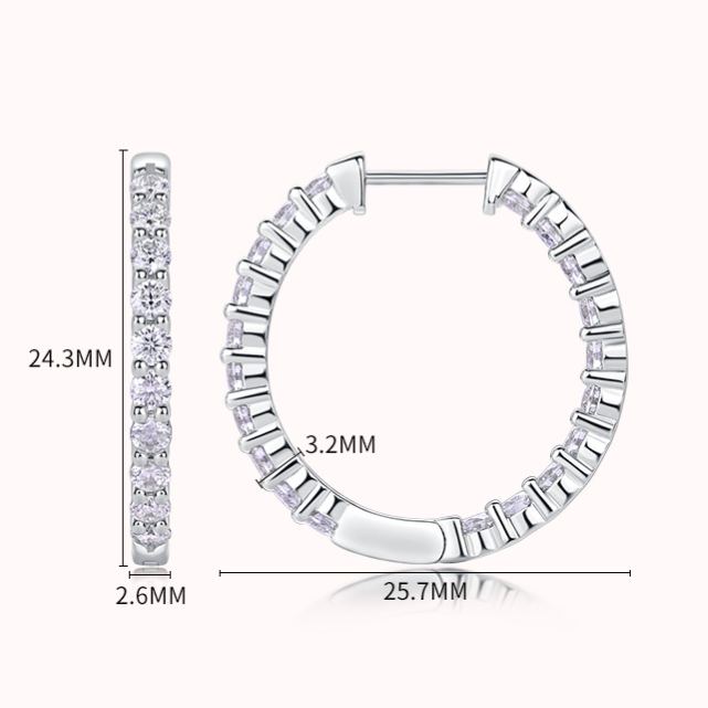 Pavé Moissanite Large Hoop Earrings – image 4