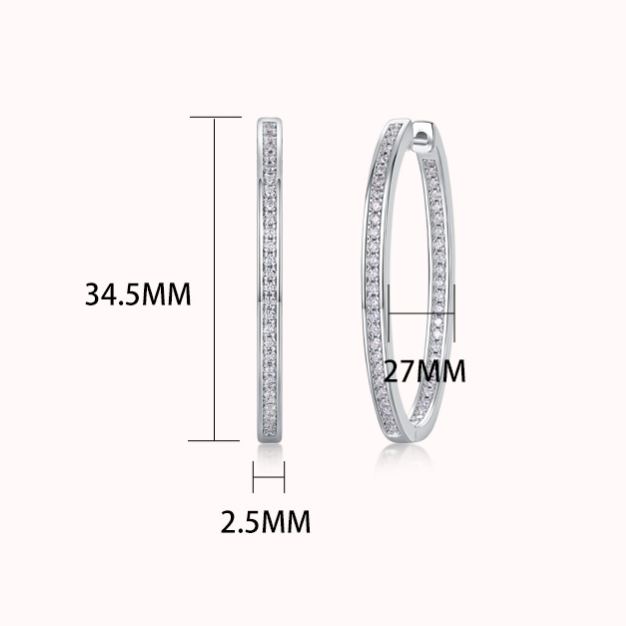 Pavé Moissanite Large Hoop Earrings – image 6