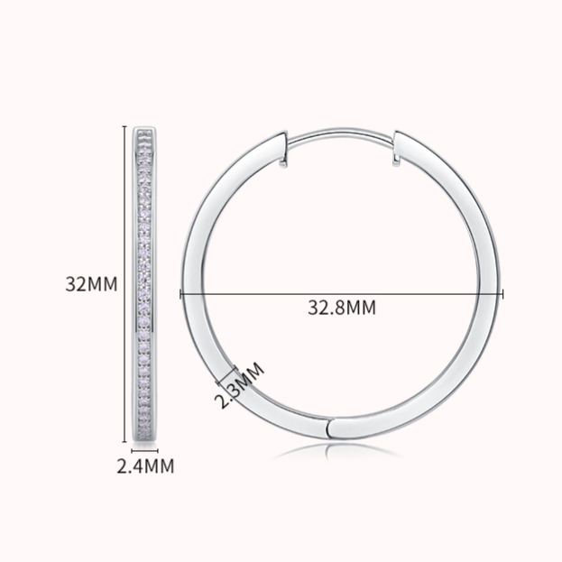 Pavé Moissanite Large Hoop Earrings – image 7