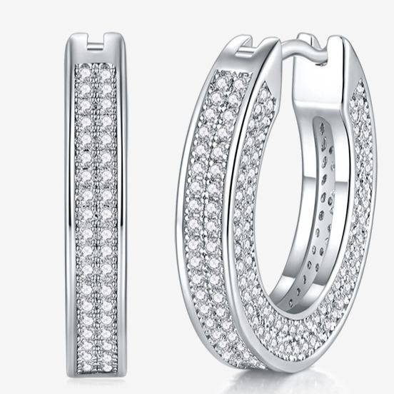 Pavé Moissanite Large Hoop Earrings – image 8