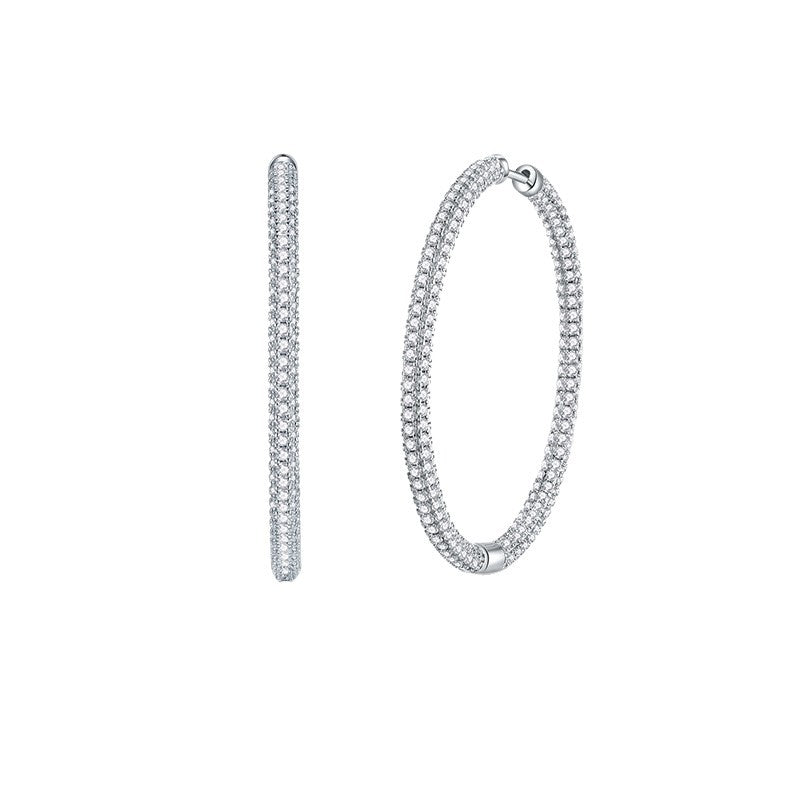Pavé Moissanite Large Hoop Earrings – image 9