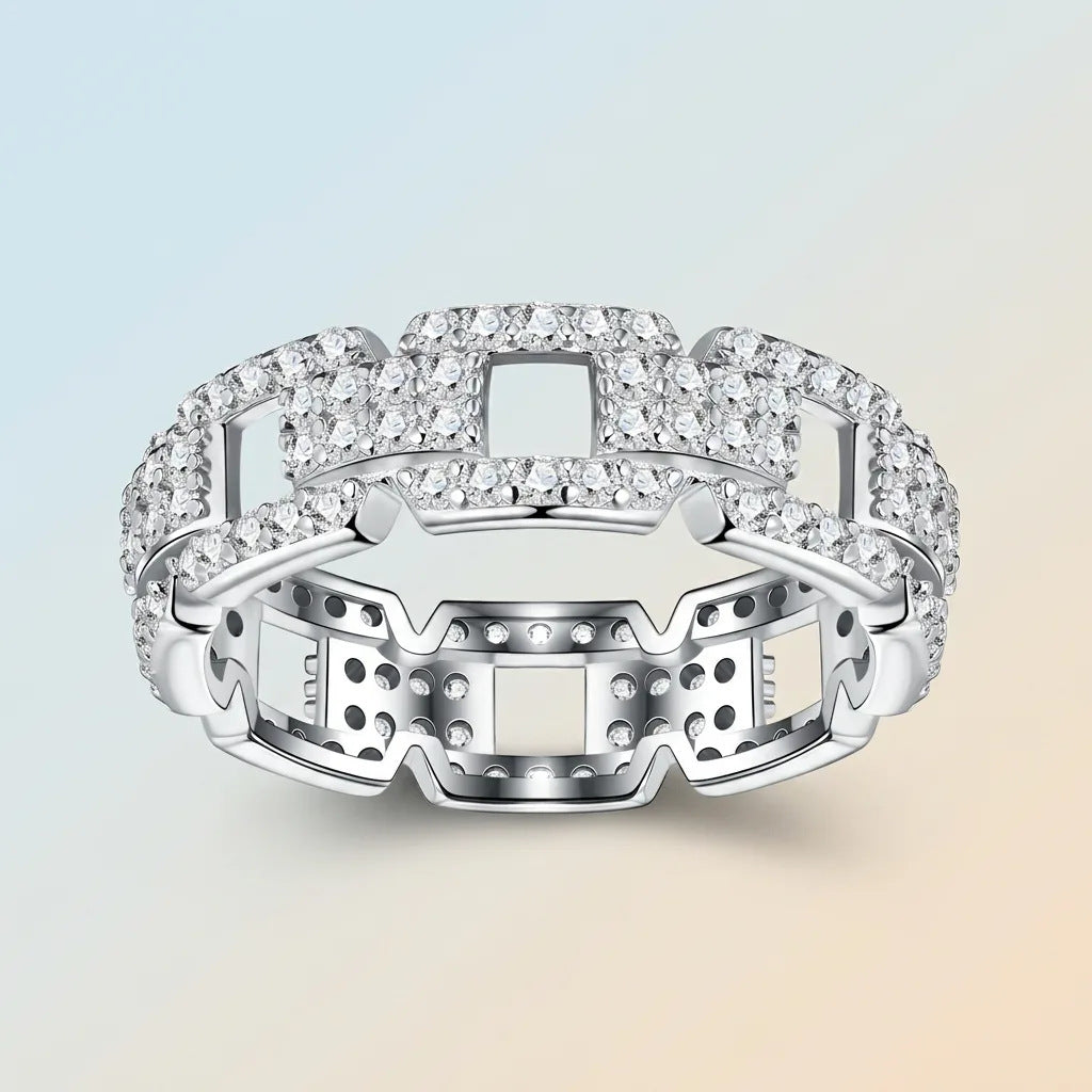 Pavé-Set Moissanite Ring