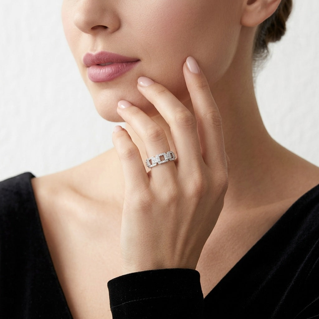 Pavé-Set Moissanite Ring – wholesale moissanite rings