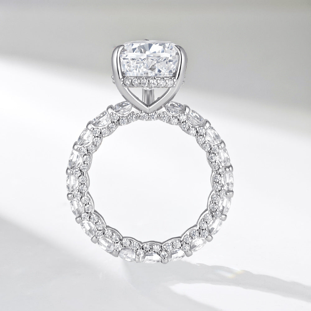 5-Carat Pear Cut CZ Pavé Band Ring – detail view 3