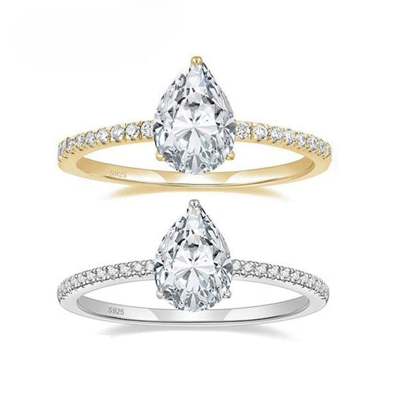 Pear Cut CZ Pave Band Ring