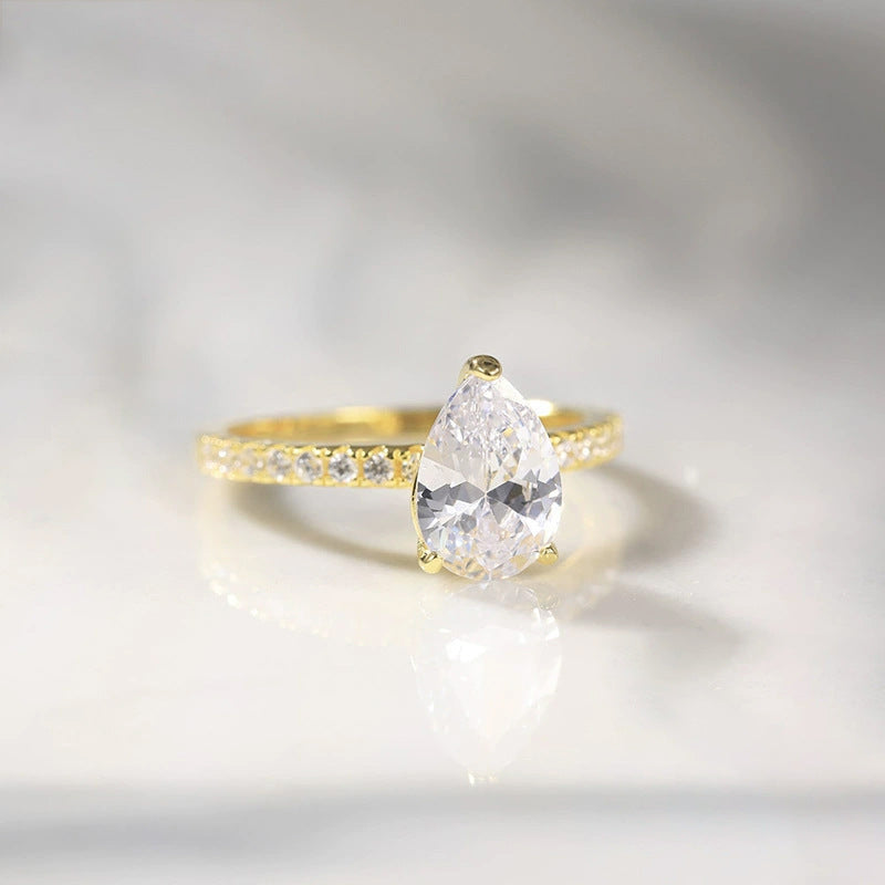 Pear Cut CZ Pave Band Ring – detail view 3