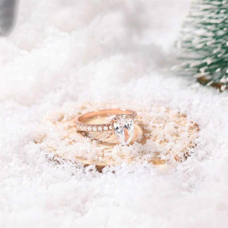 Pear Cut CZ Pave Band Ring – image 4