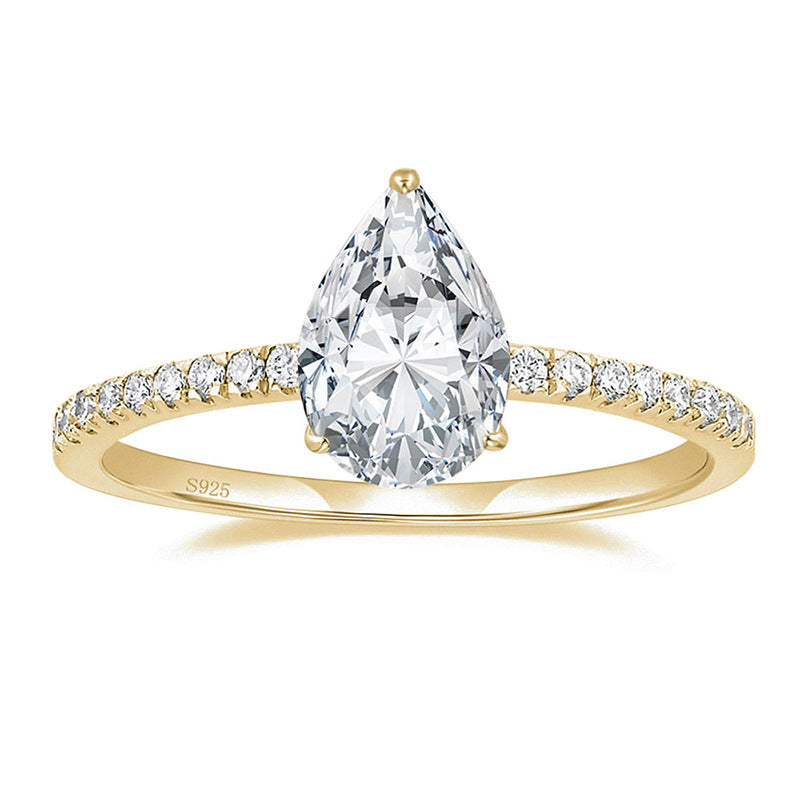 Pear Cut CZ Pave Band Ring – image 5