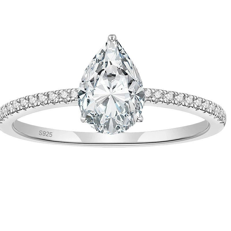 Pear Cut CZ Pave Band Ring – image 6