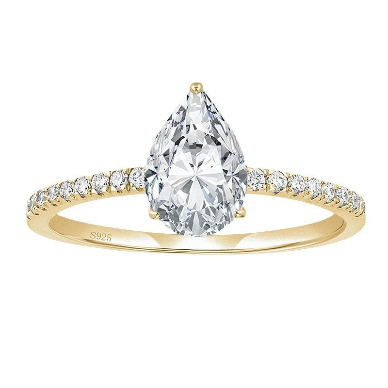 Pear Cut CZ Pave Band Ring – image 7