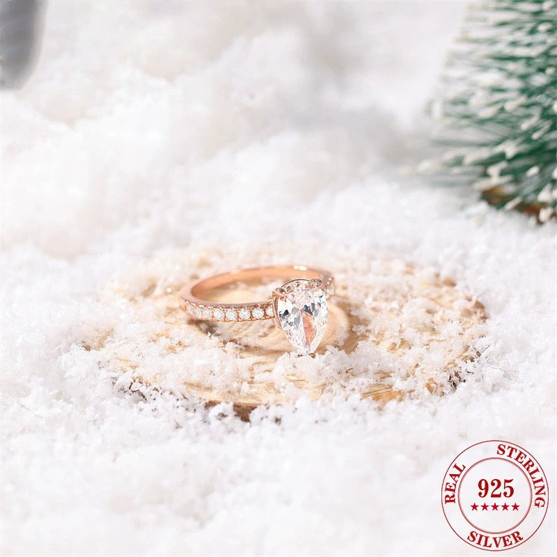 Pear Cut CZ Pave Band Ring – image 8