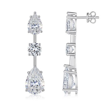 Pear-Shaped Moissanite Long Earrings