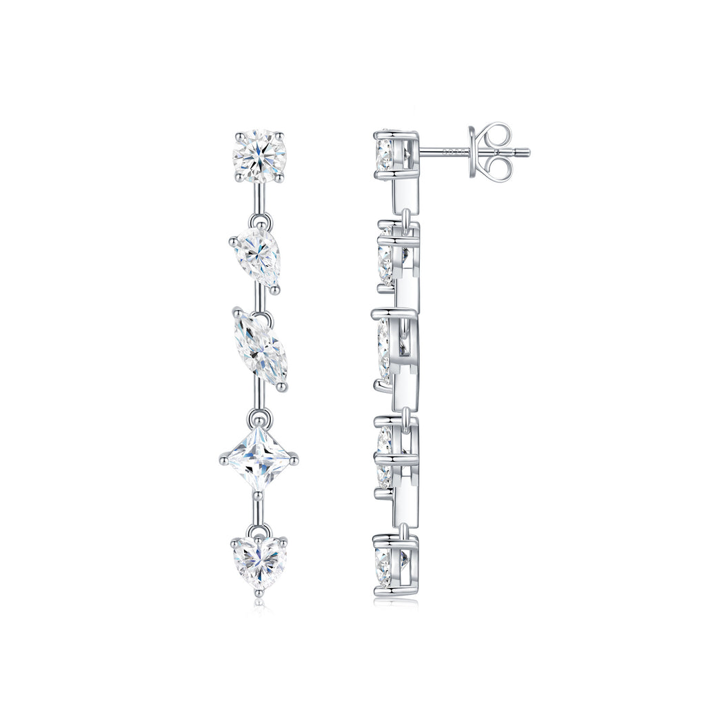 Pear-Shaped Moissanite Long Earrings – wholesale moissanite jewelry