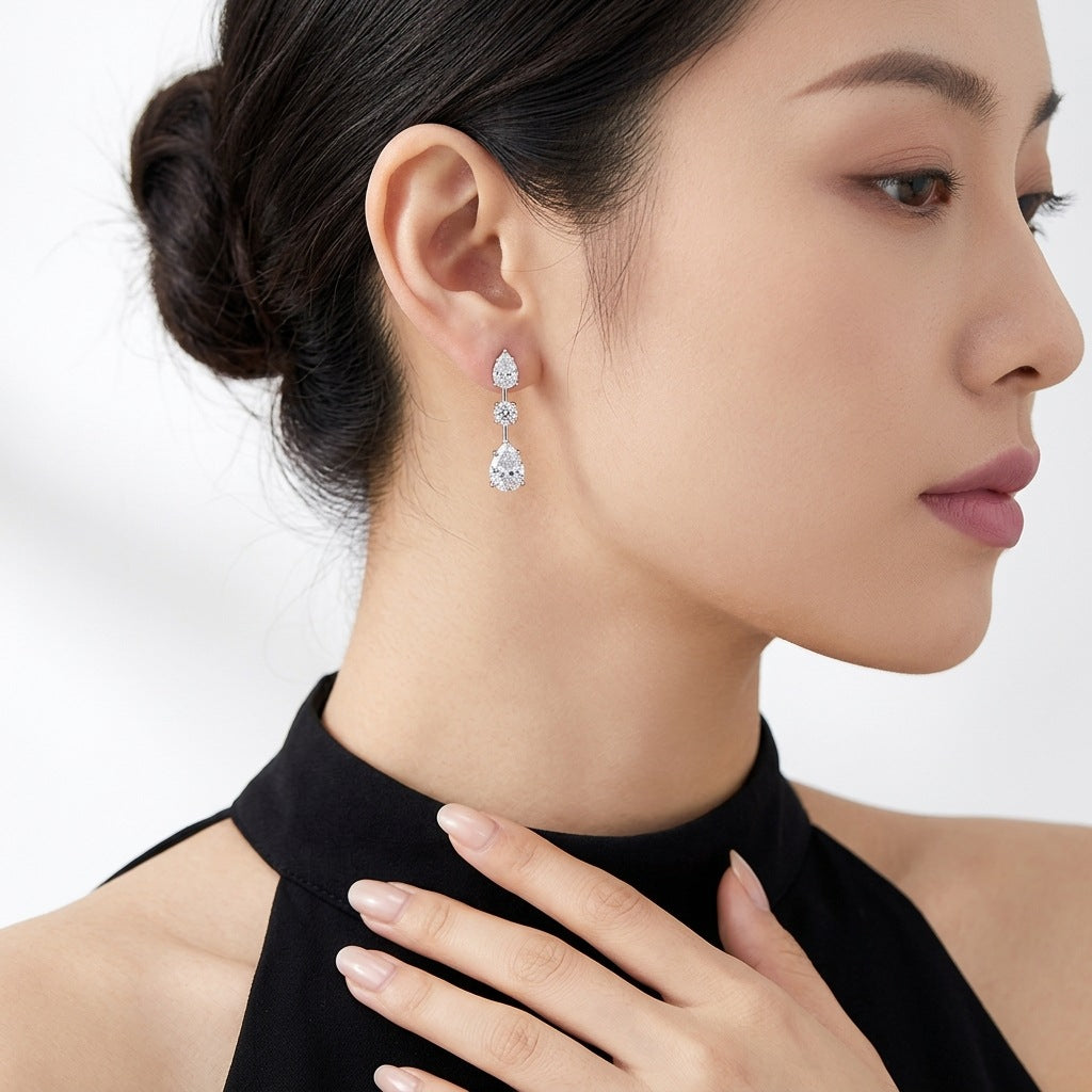 Pear-Shaped Moissanite Long Earrings – image 5