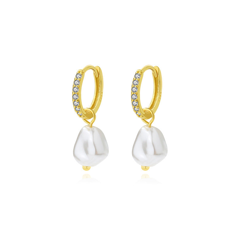 Pearl and Zircon Earrings