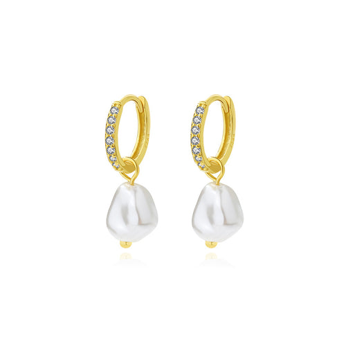 Pearl and Zircon Earrings