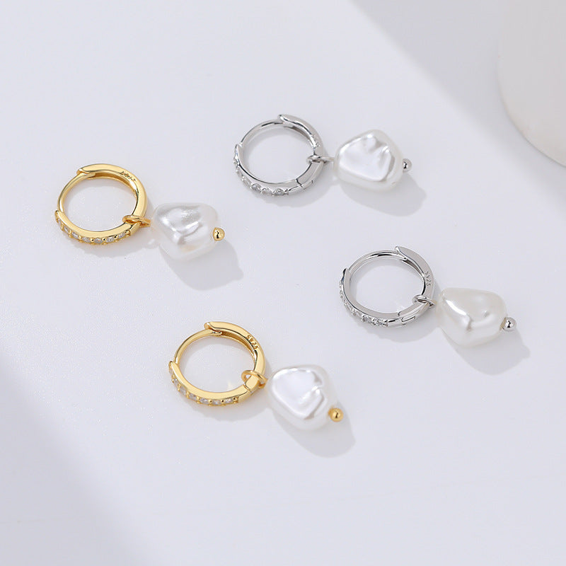 Pearl and Zircon Earrings – pearl earrings wholesale