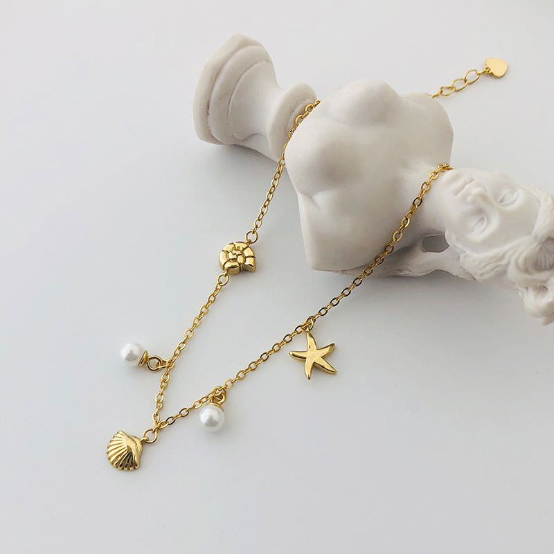 Ocean Charm Shell Pearl Bracelet
