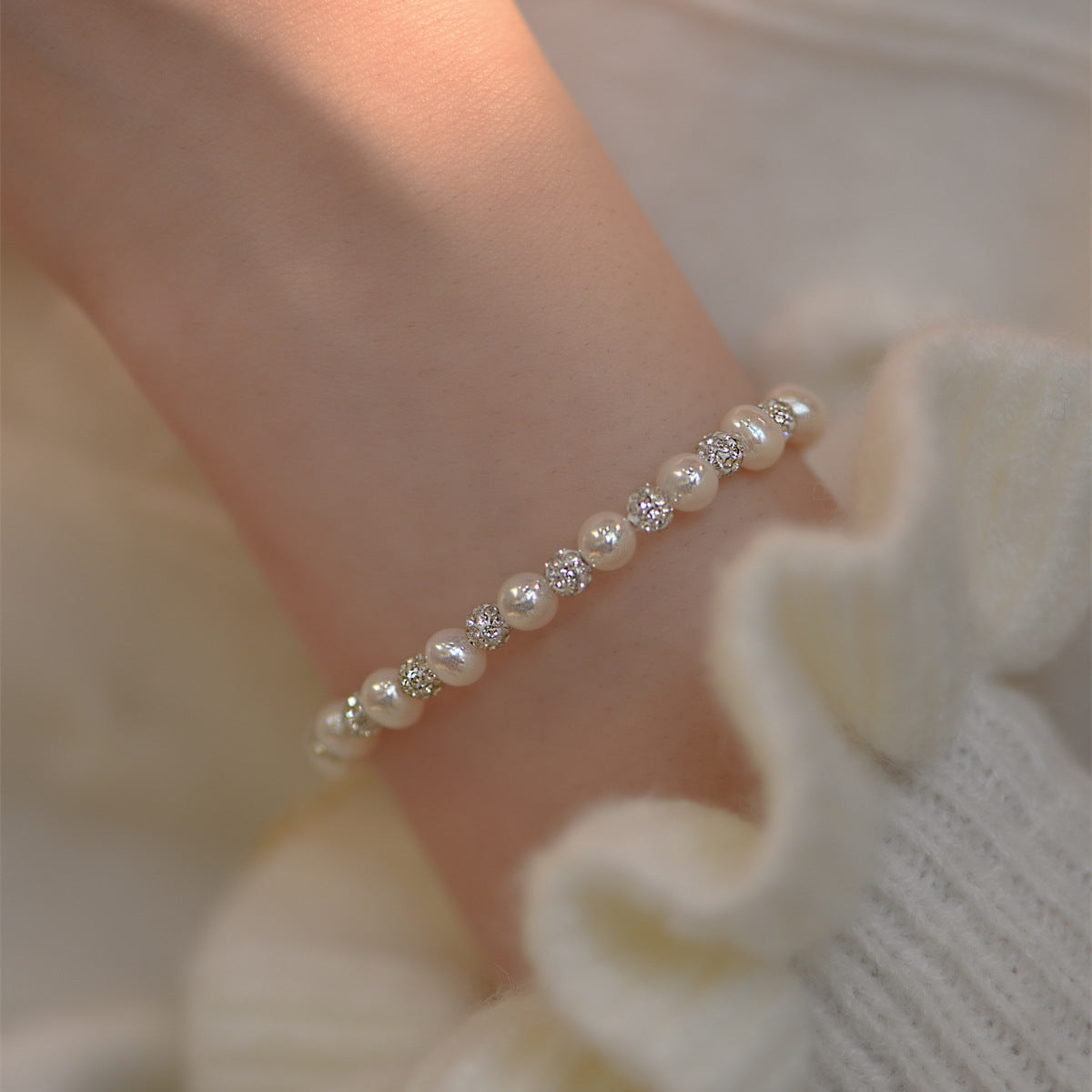 Pearl and Zircon Bead Bracelet – pearl bracelet wholesale