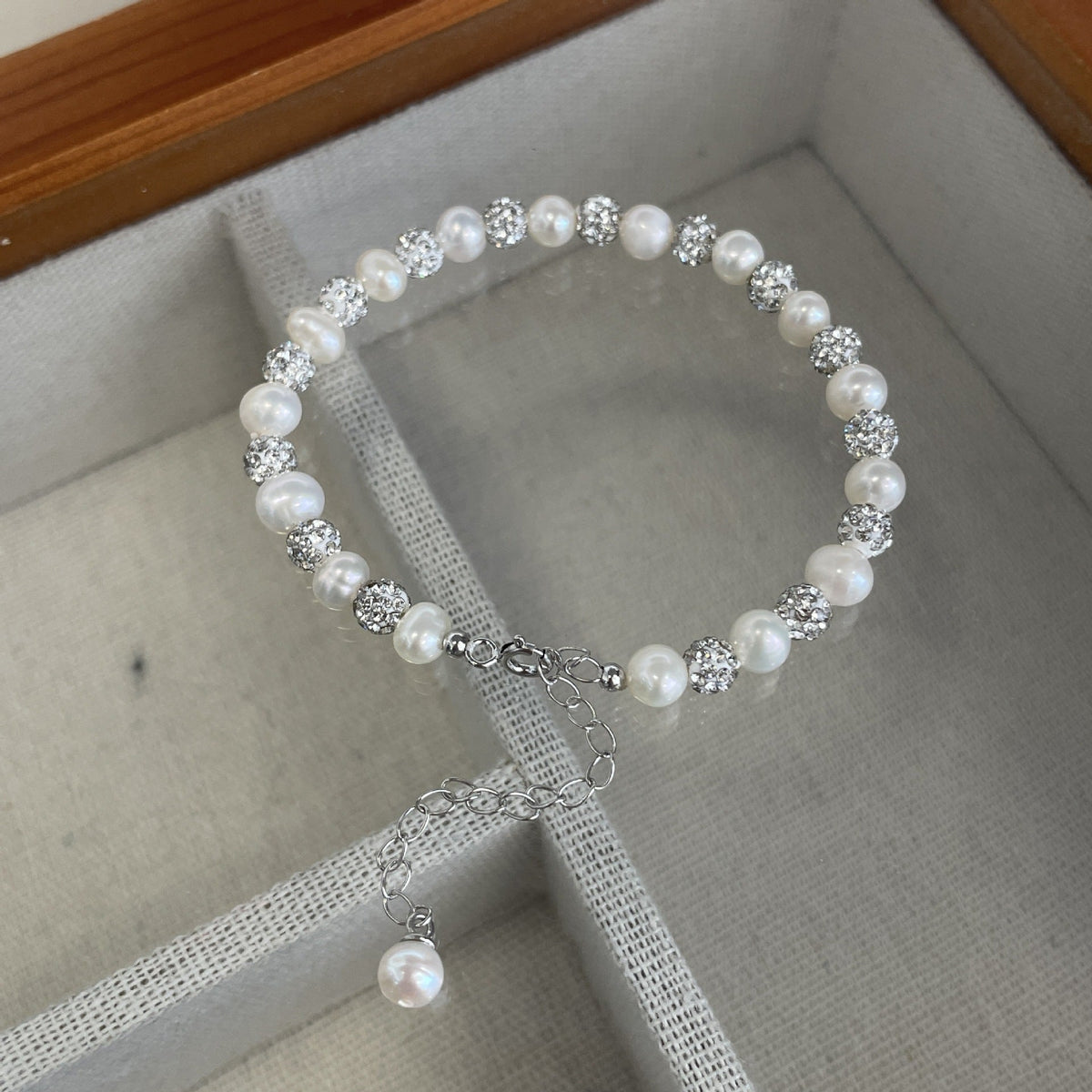 Pearl and Zircon Bead Bracelet – image 4