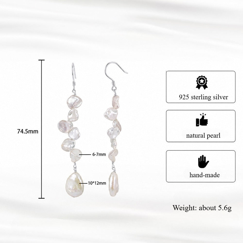 Baroque Freshwater Pearl Linear Drop Earrings – image 5