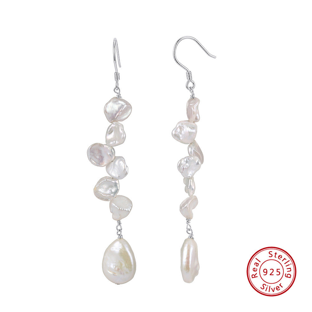 Baroque Freshwater Pearl Linear Drop Earrings – image 6
