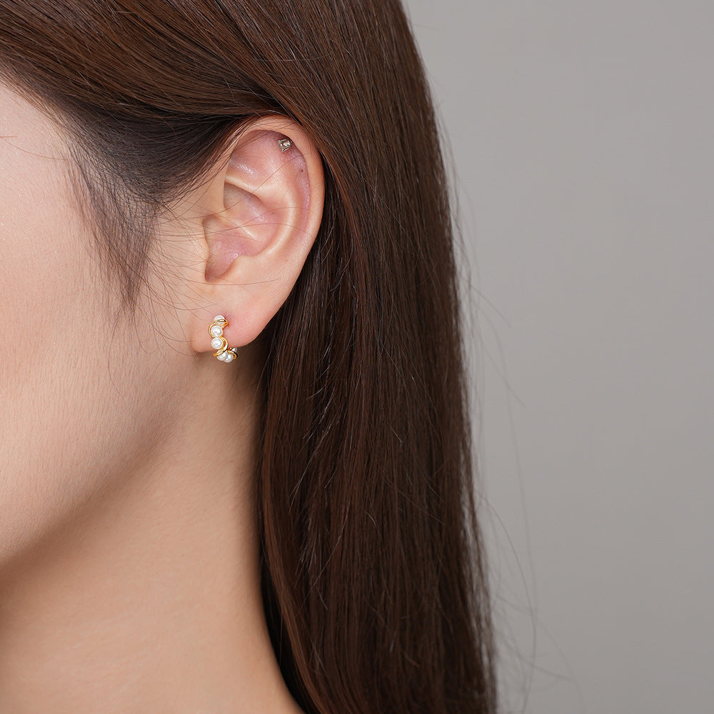 Pearl Stud Earrings – image 4