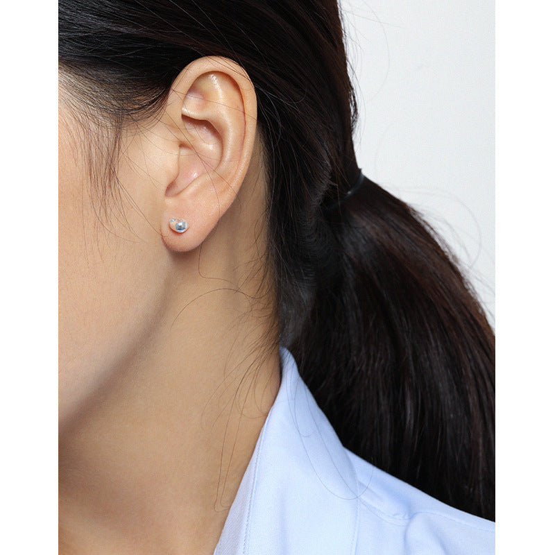 Organic Pebble Ball Back Stud Earrings – detail view 3