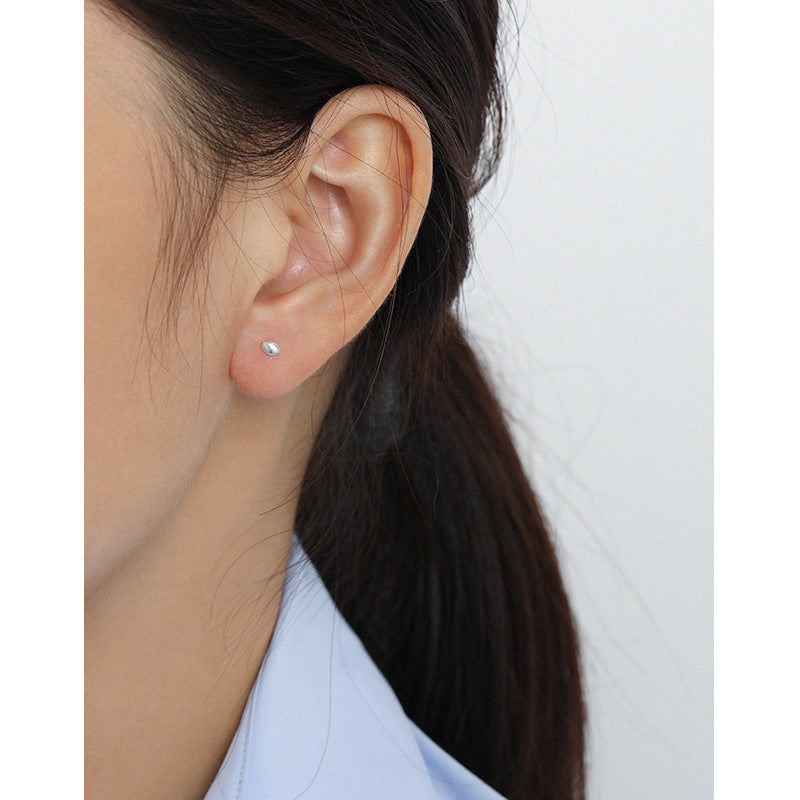 Organic Pebble Ball Back Stud Earrings – image 4
