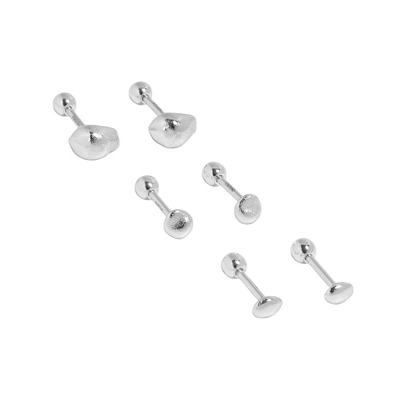 Organic Pebble Ball Back Stud Earrings – image 5