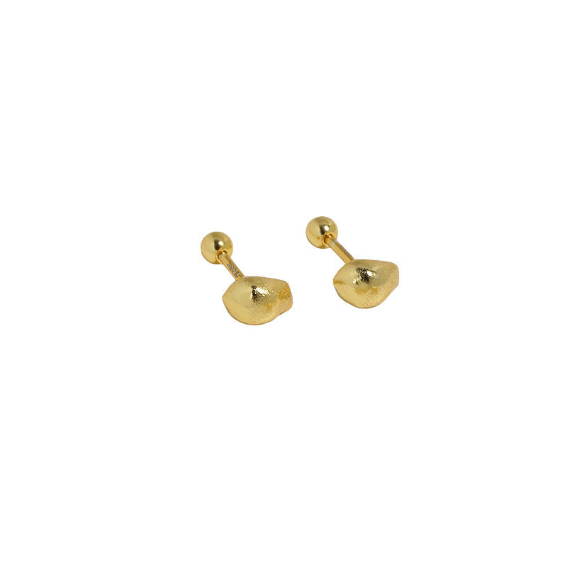 Organic Pebble Ball Back Stud Earrings – image 7