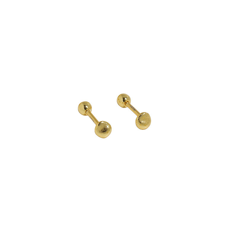 Organic Pebble Ball Back Stud Earrings – image 9
