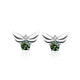Green Moissanite / 5mm-(0.5ct*2)-Silver
