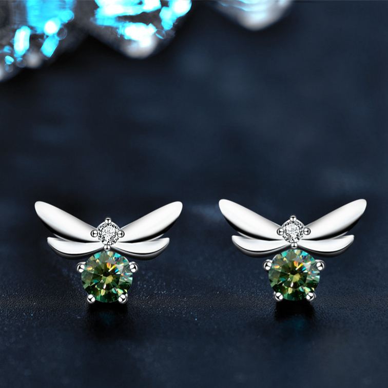 Moissanite Bee Stud Earrings – wholesale moissanite jewelry