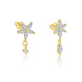 Petal Stud Earrings with Zirconia
