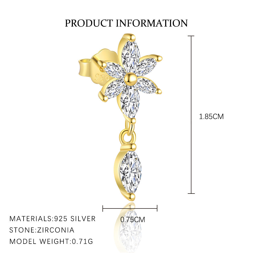 Petal Stud Earrings with Zirconia – trendy earrings wholesale