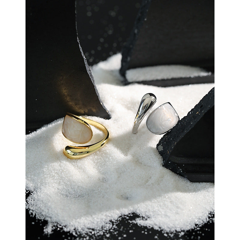 Pink Resin Teardrop Open Ring – resin statement ring
