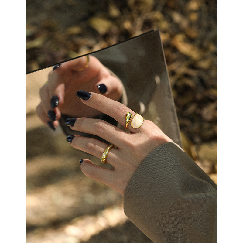 Pink Resin Teardrop Open Ring – image 4